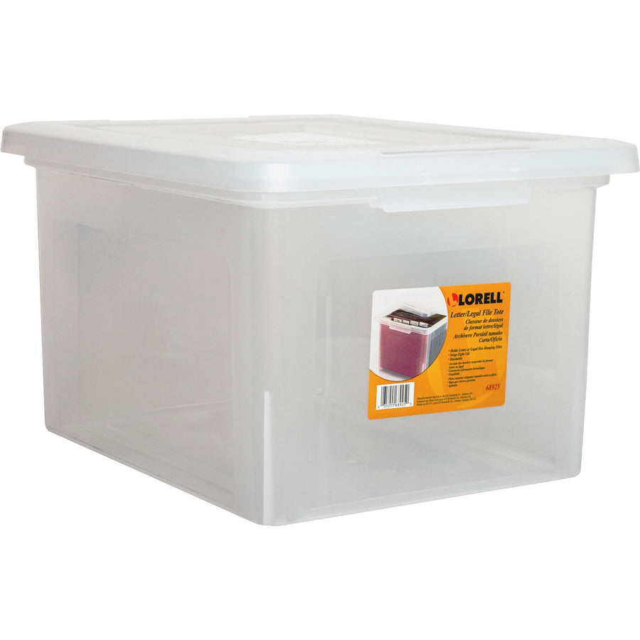 Lorell Stacking File Box, 14.2" x 10.8", Clear, LLR68925