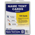C-Line Embossed Cardstock Name Tents, White, 8 1/2" x 11", 100 / Box, CLI87587