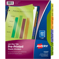 Avery Preprinted Monthly Tabs Plastic Dividers, Multicolor, 12 / Set, AVE11331