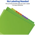 Avery Preprinted Monthly Tabs Plastic Dividers, Multicolor, 12 / Set, AVE11331