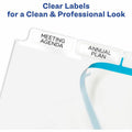 Avery Big Tab Clear Label Index Maker Dividers, White, 8.50" Width x 11" Length, 1 Pack, AVE11492
