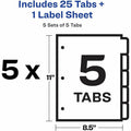 Avery Big Tab Clear Label Index Maker Dividers, White, 8.50" Width x 11" Length, 1 Pack, AVE11492