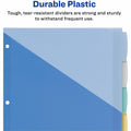 Avery Write & Erase Durable Plastic Dividers w/Pockets, 5-tab, Multicolor, 5 / Set, AVE16176