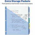Avery Write & Erase Durable Plastic Dividers w/Pockets, 5-tab, Multicolor, 5 / Set, AVE16176