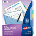 Avery Write & Erase Pocket Dividers, Multicolor, 8 / Set, AVE16177