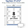 Avery Printable Tags with String, 2" x 3.5", 96 White Tags (22802), 1 Pack, AVE22802