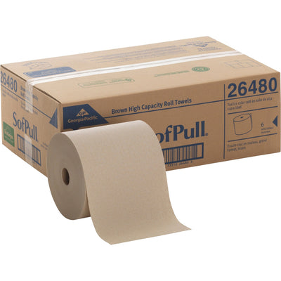 Georgia Pacific . SofPull Mechanical Recycled Paper Towel Rolls, Brown, 6 / Carton, GPC26480