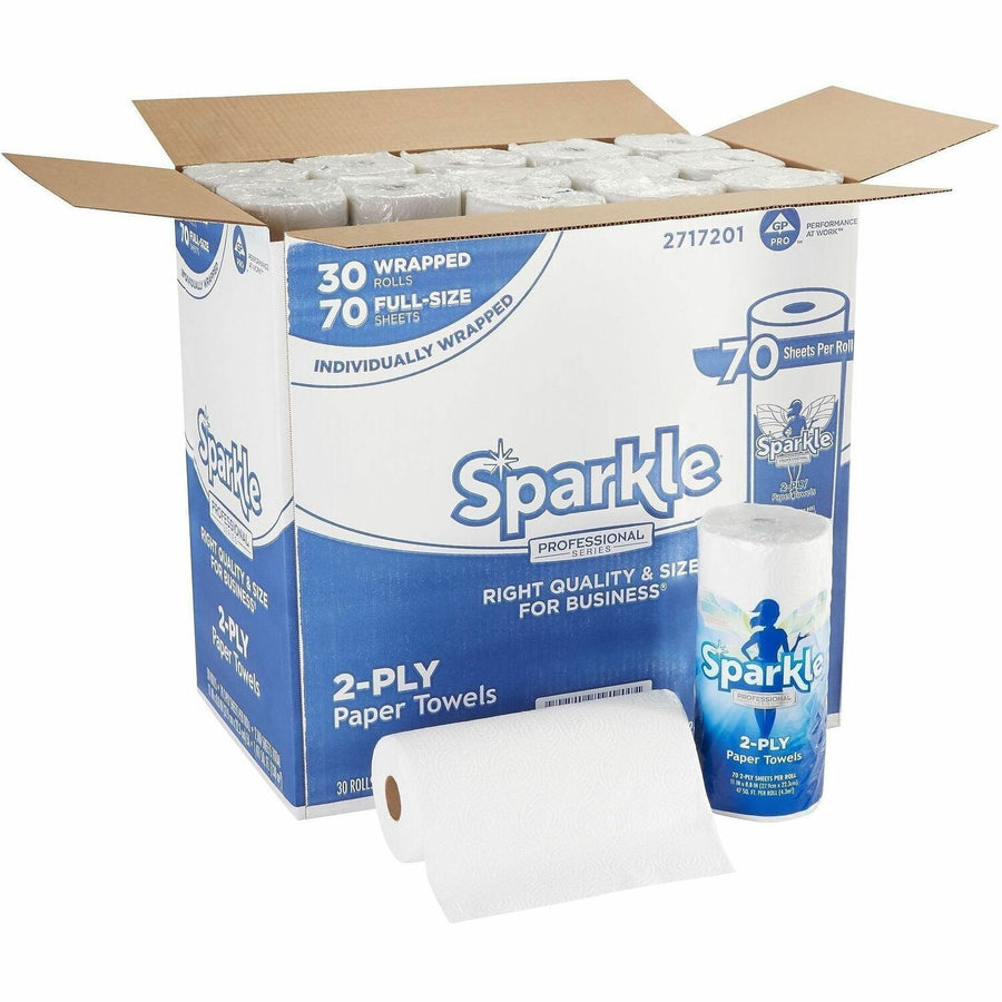 Sparkle Professional Series® Paper Towel Rolls by GP Pro, White, Perforated, 30 / Carton, GPC2717201CT