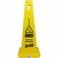 Genuine Joe Bright 4-sided Caution Safety Cone, Yellow, GJO58880
