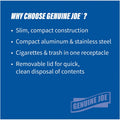 Genuine Joe Fire-safe 3-Gallon Ashtray Receptacle, Stainless Steel, GJO58883