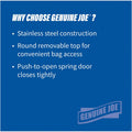 Genuine Joe Push Open Round Top Receptacle, Stainless Steel, 12 gal, GJO58885