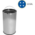 Genuine Joe Push Open Round Top Receptacle, Stainless Steel, 12 gal, GJO58885