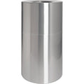 Genuine Joe Classic Cylinder 2-Piece Waste Receptacle, Silver, 35 gal, GJO58893