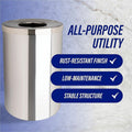 Genuine Joe 30 Gallon Stainless Steel Trash Receptacle, Silver, GJO58895