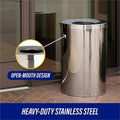Genuine Joe 30 Gallon Stainless Steel Trash Receptacle, Silver, GJO58895