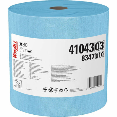 Kimberly-Clark Wypall PowerClean X80 Heavy Duty Cloths Jumbo Roll, Blue, KCC41043