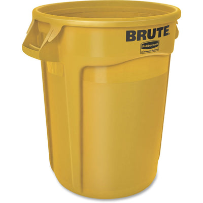 Rubbermaid Commercial Brute 32-Gallon Vented Container, Yellow, RCP263200YEL