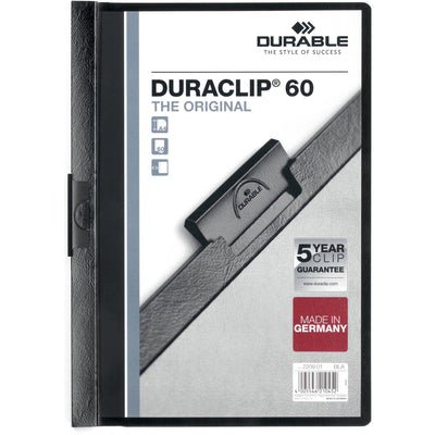 Durable Office DURACLIP Letter Report Cover, Black, 8 1/2" Width x 11" Length, DBL2214-01