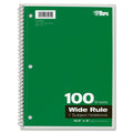 TOPS Wide Rule 1-subject Spiral Notebook, 10 1/2" x 8", TOP65031