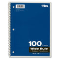 TOPS Wide Rule 1-subject Spiral Notebook, 10 1/2" x 8", TOP65031