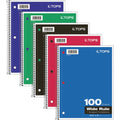 TOPS Wide Rule 1-subject Spiral Notebook, 10 1/2" x 8", TOP65031