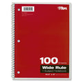 TOPS Wide Rule 1-subject Spiral Notebook, 10 1/2" x 8", TOP65031