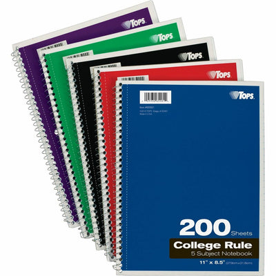 TOPS 5 - subject College - ruled Notebooks - Letter, 8 1/2" x 11", TOP65581