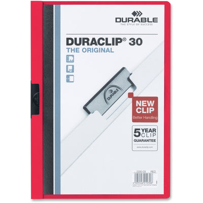 Durable Office DURACLIP Letter Report Cover, Red, 8 1/2" Width x 11" Length, 25 / Box, DBL220303