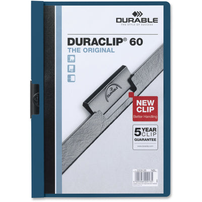 Durable Office DURACLIP Letter Report Cover, Dark Blue, 8 1/2" Width x 11" Length, 25 / Box, DBL221407