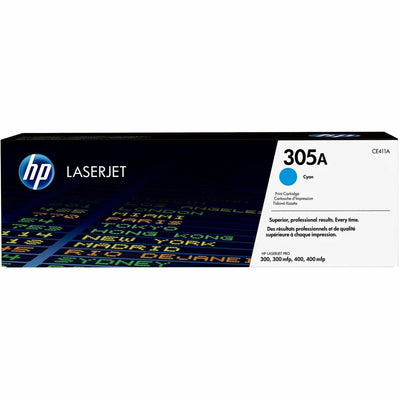 HP 305A (CE411A) Original Standard Yield Laser Toner Cartridge - Single Pack - Cyan -, HEWCE411A