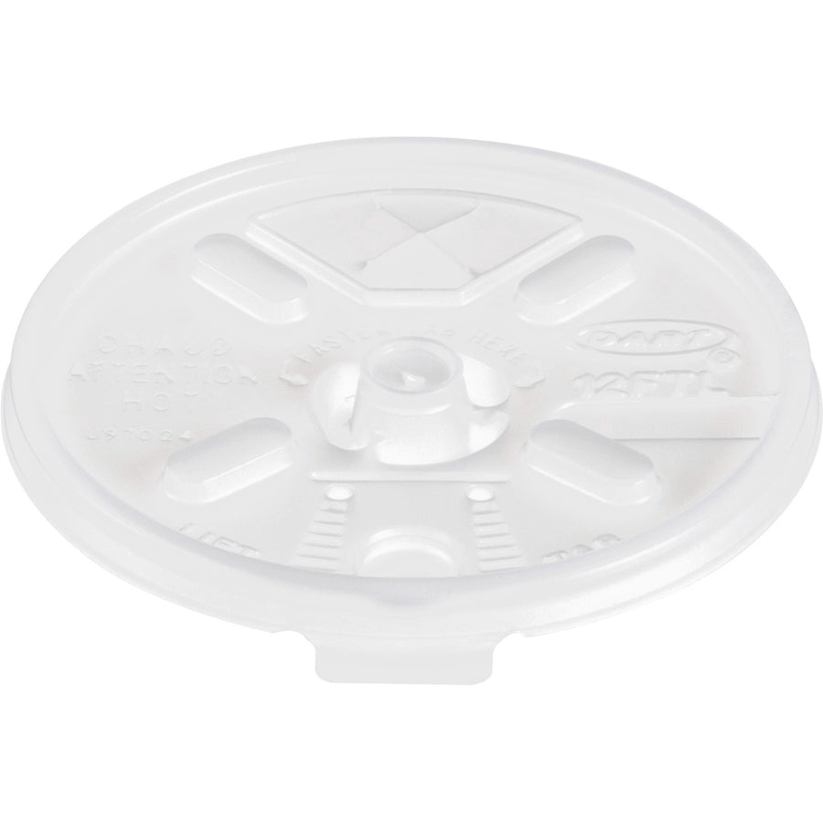 Dart Lift-n-Lock Coffee Cup Clear Lids, Translucent, Plastic, Insulated, 10 / Carton, DCC12FTLS