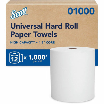 Kimberly-Clark Scott Essential Universal High-Capacity Hard Roll Towels with Absorbency Pockets, White, 1 Carton, KCC01000