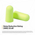3M E-A-R soft Neons Uncorded Earplugs, Neon Yellow, 1 Box, MMM3121250