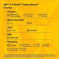 3M E-A-R soft Neons Uncorded Earplugs, Neon Yellow, 1 Box, MMM3121250