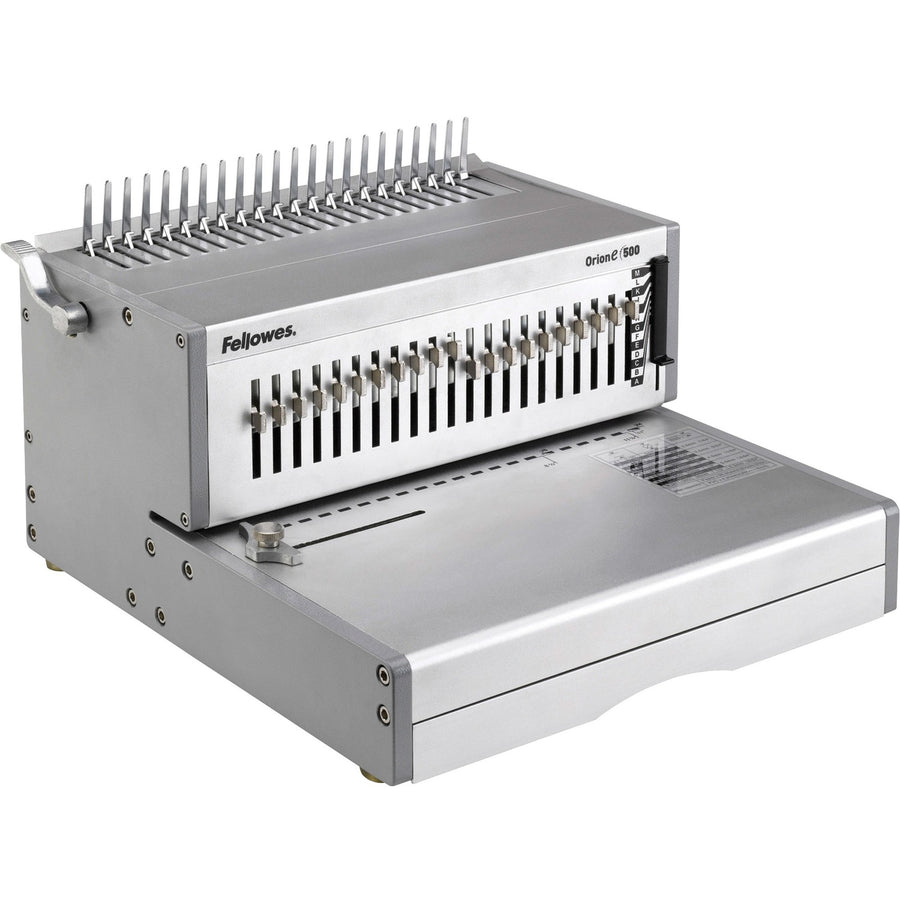 Fellowes Orion E 500 Electric Comb Binding Machine, 15.7" x 9.8", Silver, Metal, FEL5643201