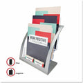 Deflecto Contemporary Literature Holder, Silver, DEF693745
