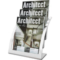 Deflecto Contemporary Literature Holder, Silver, DEF693745