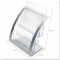Deflecto Contemporary Literature Holder, Silver, DEF693745