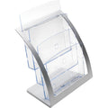 Deflecto Contemporary Literature Holder, Silver, DEF693745