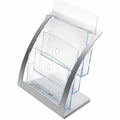 Deflecto Contemporary Literature Holder, Silver, DEF693745