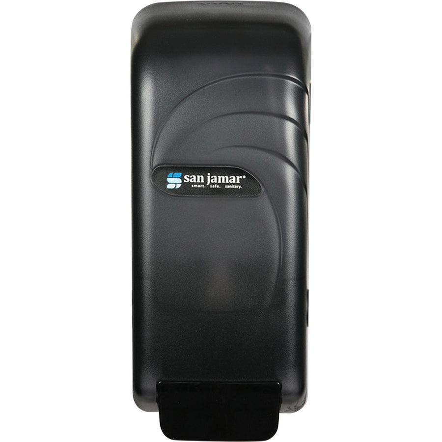 San Jamar Soap & Hand Sanitizer Dispenser, Oceans, 4.5" x 10.5", Black, 27.05 fl oz, Long Lasting, SJMS890TBK