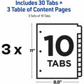 Avery Dividers, 10 Tabs, Ready Index (3 Sets of 11072), White, 36 / Carton, AVE11072