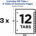 Avery Dividers, 12 Tabs, Ready Index (3 Sets of 11078), White, 1 Carton, AVE11078