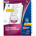 Avery Dividers, 12 Tabs, Ready Index (3 Sets of 11078), White, 1 Carton, AVE11078