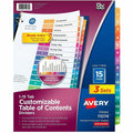 Avery Dividers, 15 Tabs, Ready Index, (3 Sets of 11074), White, 24 / Carton, AVE11074