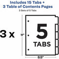Avery Dividers, 5 Tabs, Ready Index (3 Sets of 11070), White, 12 / Carton, AVE11070