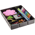 Officemate 21322 Deep Desk Drawer Organizer Tray, 2.25"H, 7 Compartments, Black, OIC21322