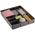 Officemate 21322 Deep Desk Drawer Organizer Tray, 2.25"H, 7 Compartments, Black, OIC21322