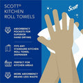 Kimberly-Clark Scott Kitchen Paper Towels with Fast-Drying Absorbency Pockets, White, 1 Roll, KCC41482