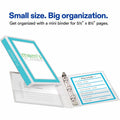 Avery Mini Durable View 3 Ring Binder, 0.5" Round Rings, White, 5 1/2" Width x 8 1/2" Length, AVE27726